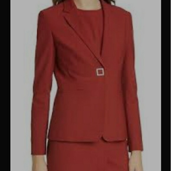 Hugo Boss Red Blazer Jacket Julea Wool Blend Career Jacket 14 - Picture 13 of 13
